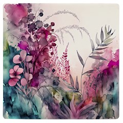 Ai Generated Flowers Watercolour Nature Plant Uv Print Square Tile Coaster 