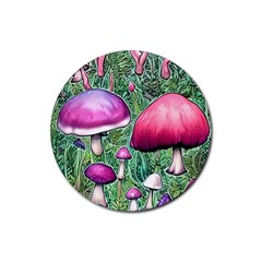 Conjuration Mushroom Rubber Round Coaster (4 Pack) by GardenOfOphir