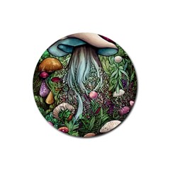 Craft Mushroom Rubber Coaster (round) by GardenOfOphir