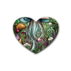 Craft Mushroom Rubber Heart Coaster (4 Pack) by GardenOfOphir
