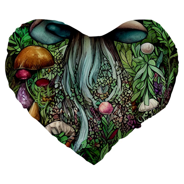 Craft Mushroom Large 19  Premium Heart Shape Cushions