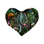 Craft Mushroom Standard 16  Premium Flano Heart Shape Cushions Back