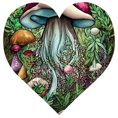 Craft Mushroom Wooden Puzzle Heart by GardenOfOphir