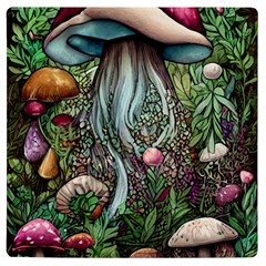 Craft Mushroom Uv Print Square Tile Coaster  by GardenOfOphir