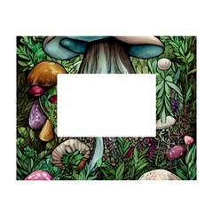 Craft Mushroom White Tabletop Photo Frame 4 x6  by GardenOfOphir