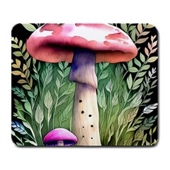 Mushroom Foraging In The Woods Large Mousepad by GardenOfOphir