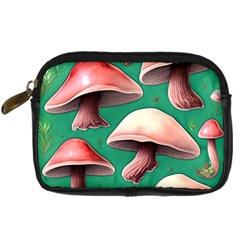 Forest Mushrooms Digital Camera Leather Case by GardenOfOphir