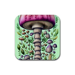 Forest Mushrooms Rubber Coaster (square) by GardenOfOphir