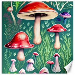 Forest Mushroom Fairy Garden Canvas 12  X 12  by GardenOfOphir