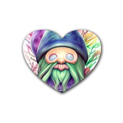 Enchanted Mushroom Forest Fairycore Rubber Heart Coaster (4 Pack) by GardenOfOphir