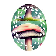Vintage Mushroom Oval Filigree Ornament (two Sides) by GardenOfOphir