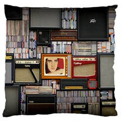 Vinyl Music Retro Studio Room Large Premium Plush Fleece Cushion Case (one Side) by Jancukart