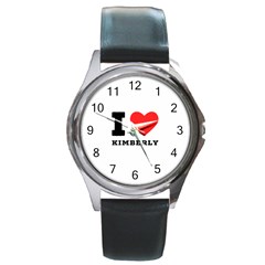 I Love Kimberly Round Metal Watch by ilovewhateva