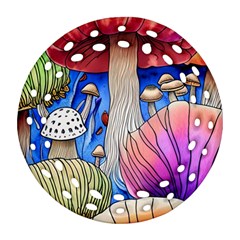 Vintage Mushroom Design Flowery Nature Ornament (round Filigree) by GardenOfOphir