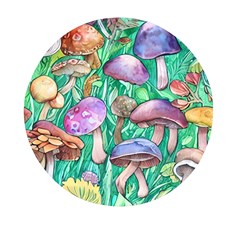 Forestcore Fantasy Farmcore Mushroom Foraging Mini Round Pill Box by GardenOfOphir
