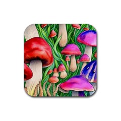 Mushroom Rubber Coaster (square) by GardenOfOphir