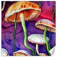 Foraging Mushroom Garden Canvas 12  X 12  by GardenOfOphir