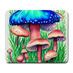 Light And Airy Mushroom Witch Artwork Large Mousepad by GardenOfOphir