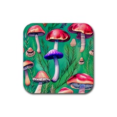 Foresty Mushroom Rubber Coaster (square) by GardenOfOphir