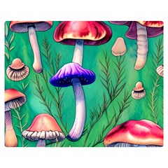 Foresty Mushroom Premium Plush Fleece Blanket (medium) by GardenOfOphir