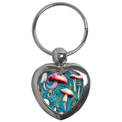Witchy Mushroom Key Chain (heart) by GardenOfOphir