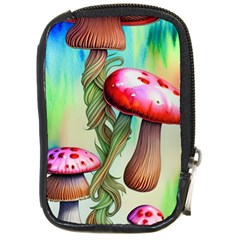 Warm Mushroom Forest Compact Camera Leather Case by GardenOfOphir