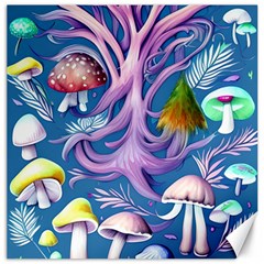 Mushroom Forest Nature Fairy Boho Canvas 12  X 12  by GardenOfOphir