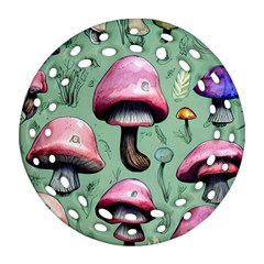 Boho Woods Mushroom Ornament (round Filigree) by GardenOfOphir