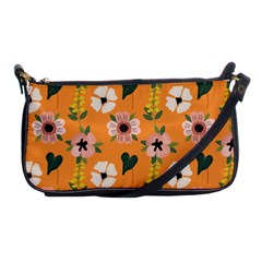 Flower Orange Pattern Floral Shoulder Clutch Bag by Dutashop
