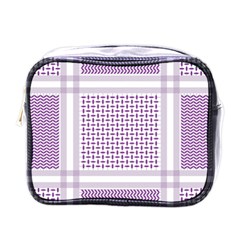 Square Purple Pattern Bead Purple Keffiyeh Purple Geometric Headdress Angle Violet Rectangle Mini Toiletries Bag (one Side) by Jancukart