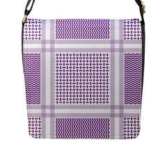 Square Purple Pattern Bead Purple Keffiyeh Purple Geometric Headdress Angle Violet Rectangle Flap Closure Messenger Bag (l) by Jancukart