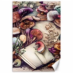 Dainty Mushroom Pendant Canvas 12  X 18  by GardenOfOphir