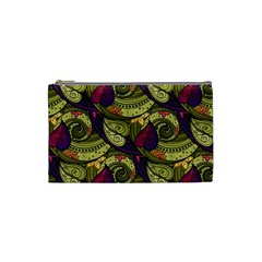 Pattern Vector Texture Style Garden Drawn Hand Floral Cosmetic Bag (small) by Jancukart