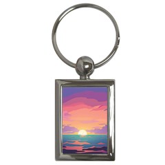 Sunset Ocean Beach Water Tropical Island Vacation 4 Key Chain (rectangle) by Pakemis