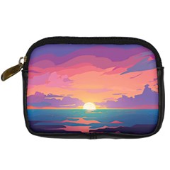 Sunset Ocean Beach Water Tropical Island Vacation 4 Digital Camera Leather Case by Pakemis