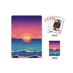Sunset Ocean Beach Water Tropical Island Vacation 2 Playing Cards Single Design (mini) by Pakemis