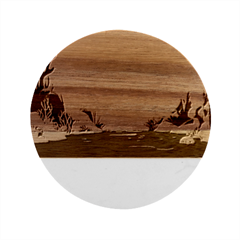 Intro Youtube Background Wallpaper Aquatic Water 2 Marble Wood Coaster (round) by Pakemis