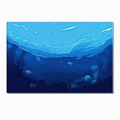 Ai Generated Ocean Sea Fish Underwater Water Postcards 5  X 7  (pkg Of 10) by Pakemis