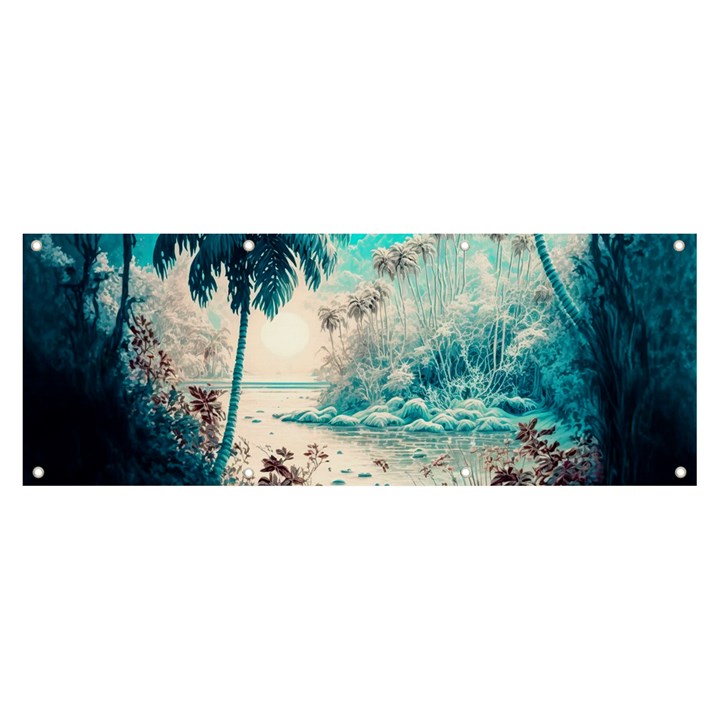 Tropical Winter Tropical Winter Landscape Banner and Sign 8  x 3 
