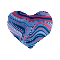 Fluid Art - Abstract And Modern Standard 16  Premium Flano Heart Shape Cushions by GardenOfOphir