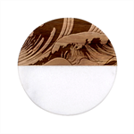 Waves Ocean Sea Pattern Water Tsunami Rough Seas Classic Marble Wood Coaster (Round)  Front