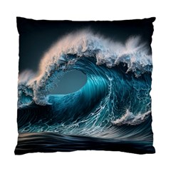 Tsunami Waves Ocean Sea Water Rough Seas 2 Standard Cushion Case (two Sides) by Pakemis