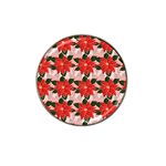 Poinsettia Pattern Seamless Pattern Christmas Xmas Hat Clip Ball Marker (4 pack)