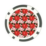 Poinsettia Pattern Seamless Pattern Christmas Xmas Poker Chip Card Guard (10 pack)