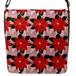 Poinsettia Pattern Seamless Pattern Christmas Xmas Flap Closure Messenger Bag (S)