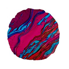Colorful Abstract Fluid Art Standard 15  Premium Flano Round Cushions by GardenOfOphir