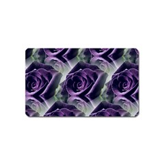 Purple Flower Rose Petals Plant Magnet (name Card) by Jancukart