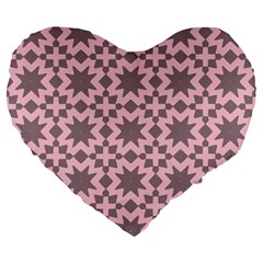 Pattern 19 Large 19  Premium Flano Heart Shape Cushions by GardenOfOphir