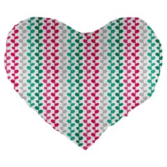 Pattern 52 Large 19  Premium Flano Heart Shape Cushions by GardenOfOphir