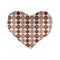 Trendy Pattern Standard 16  Premium Flano Heart Shape Cushions by GardenOfOphir